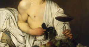 Painting by Caravaggio entitled "Bacchus", in the Uffizi Gallery in Florence1990Caravaggio, Michelangelo Merisi, known as (1571-1610)1597Florence - The Uffizi Gallery